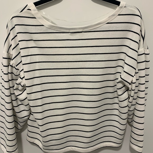 Striped cropped sweatshirt - Picture 3 of 3